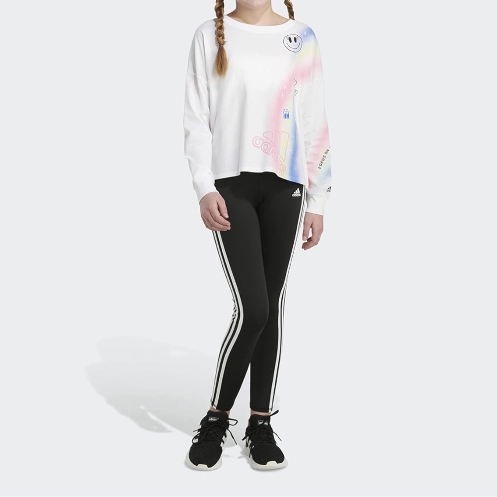 Adidas White Crop Tee Girls L14